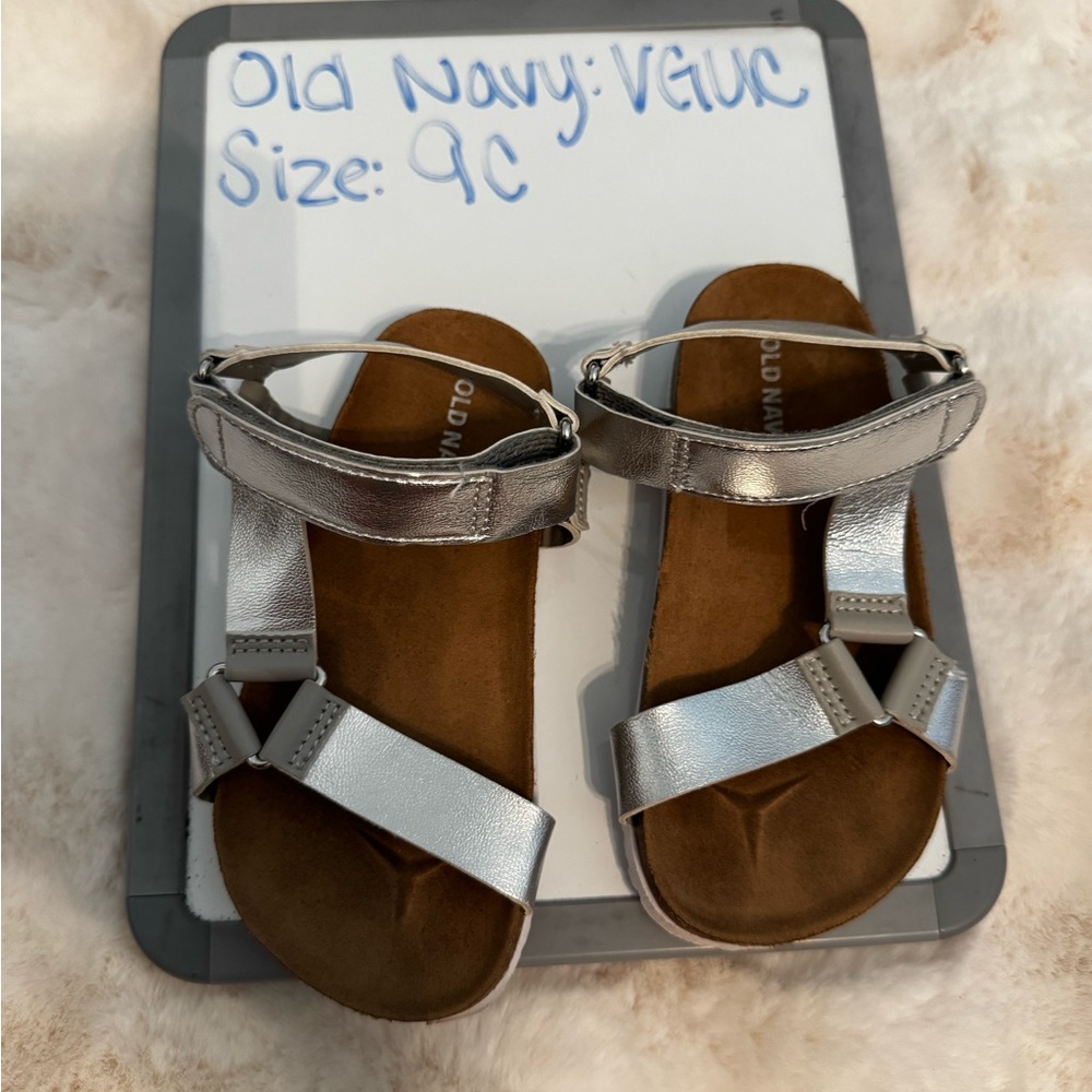 Old Navy Kids Metallic Silver Sandals size 9C
